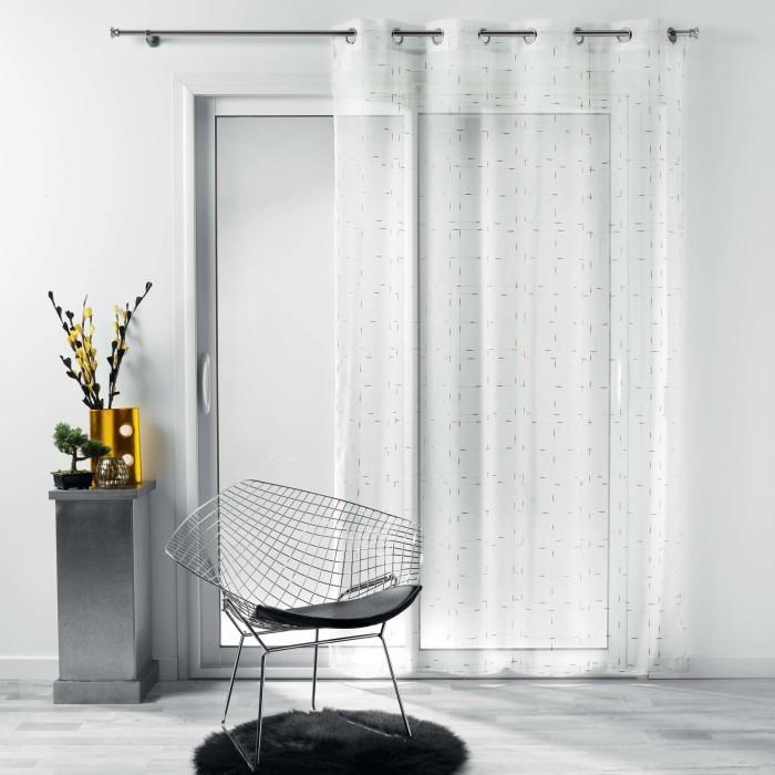 PANNEAU A OEILLETS 140X240CM DIXIE BLANC OR