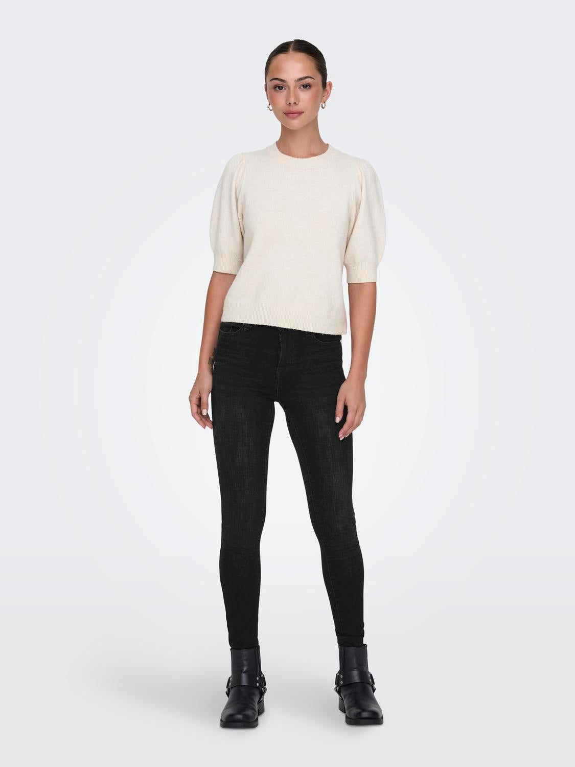 ONLPOWER Mittlere Taille Skinny Fit Jeans Washed Black
