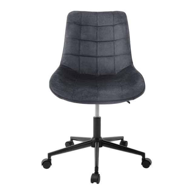 Kontorstol grå med velourbetræk og metalstel ML design