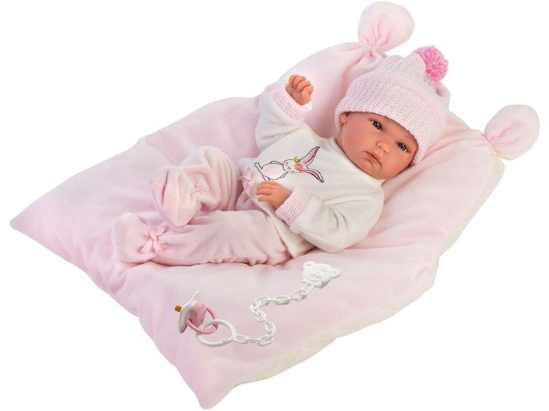Llorens Babypuppe Bimba rosa 35 cm New Born Puppe, komplett aus zartem Vinyl