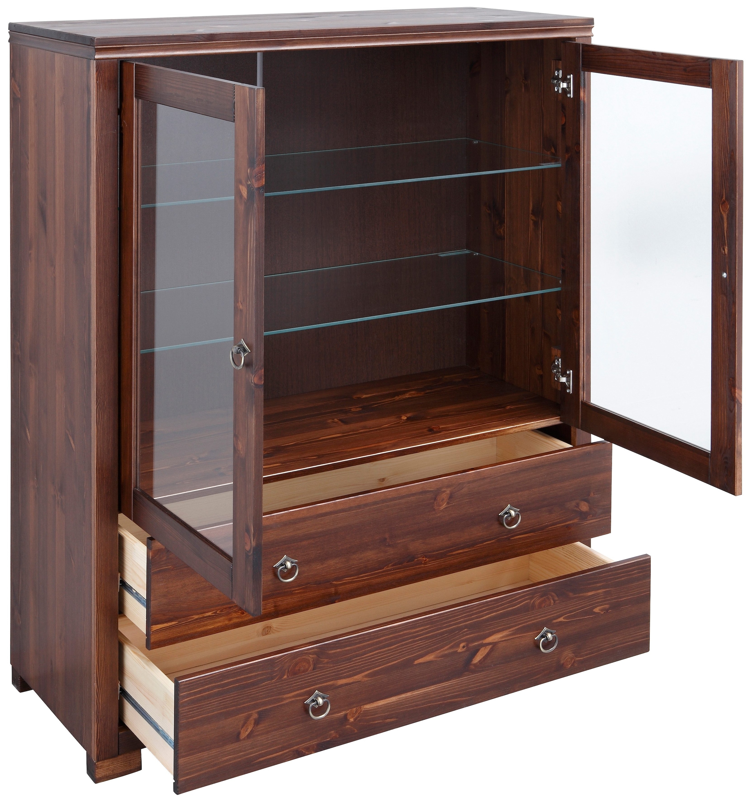 Home affaire Highboard »Gotland« Vitrine, Breite 101 cm, Türen mit Glaseinsätzen, aus massiver Kiefer