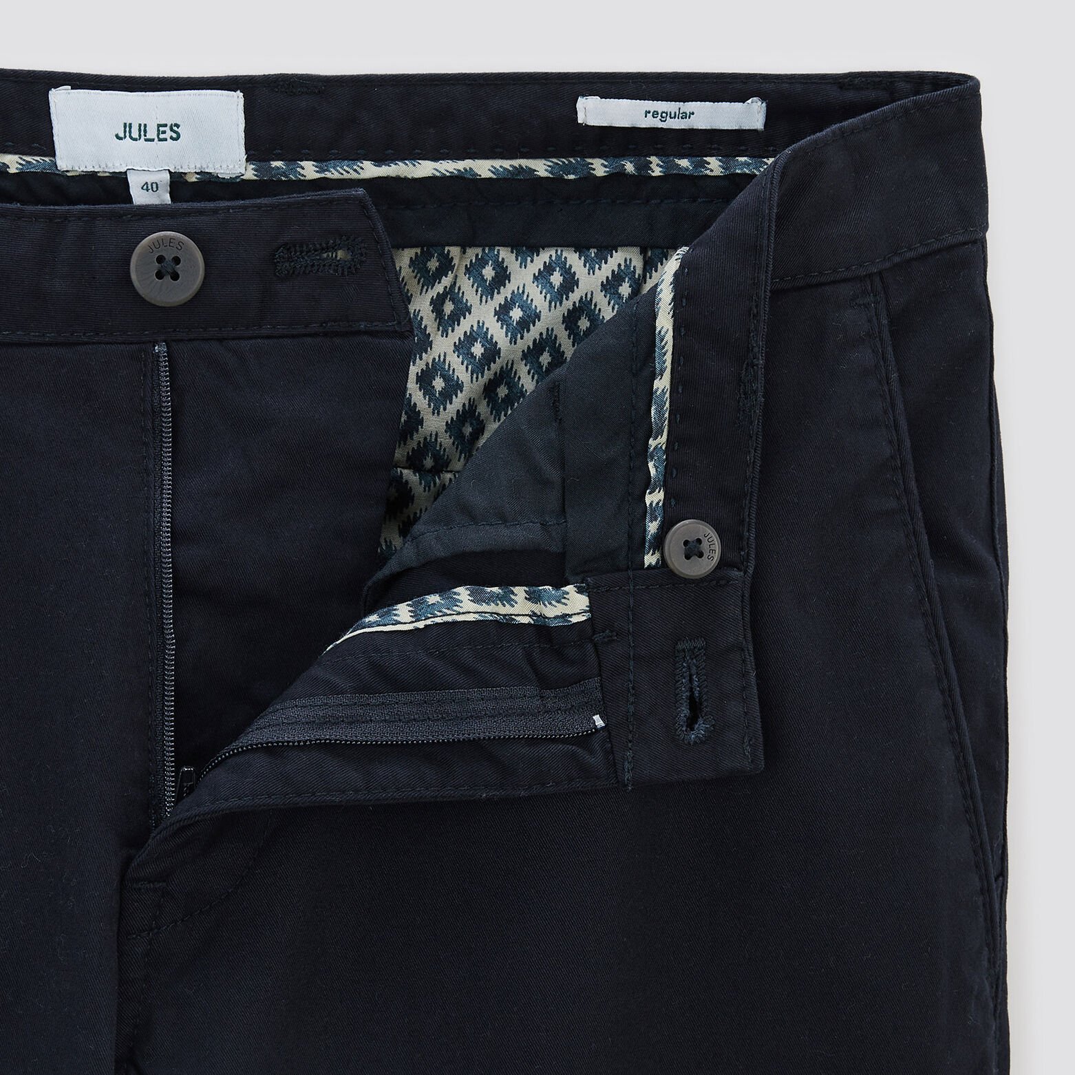 Pantalon chino regular Bleu foncé