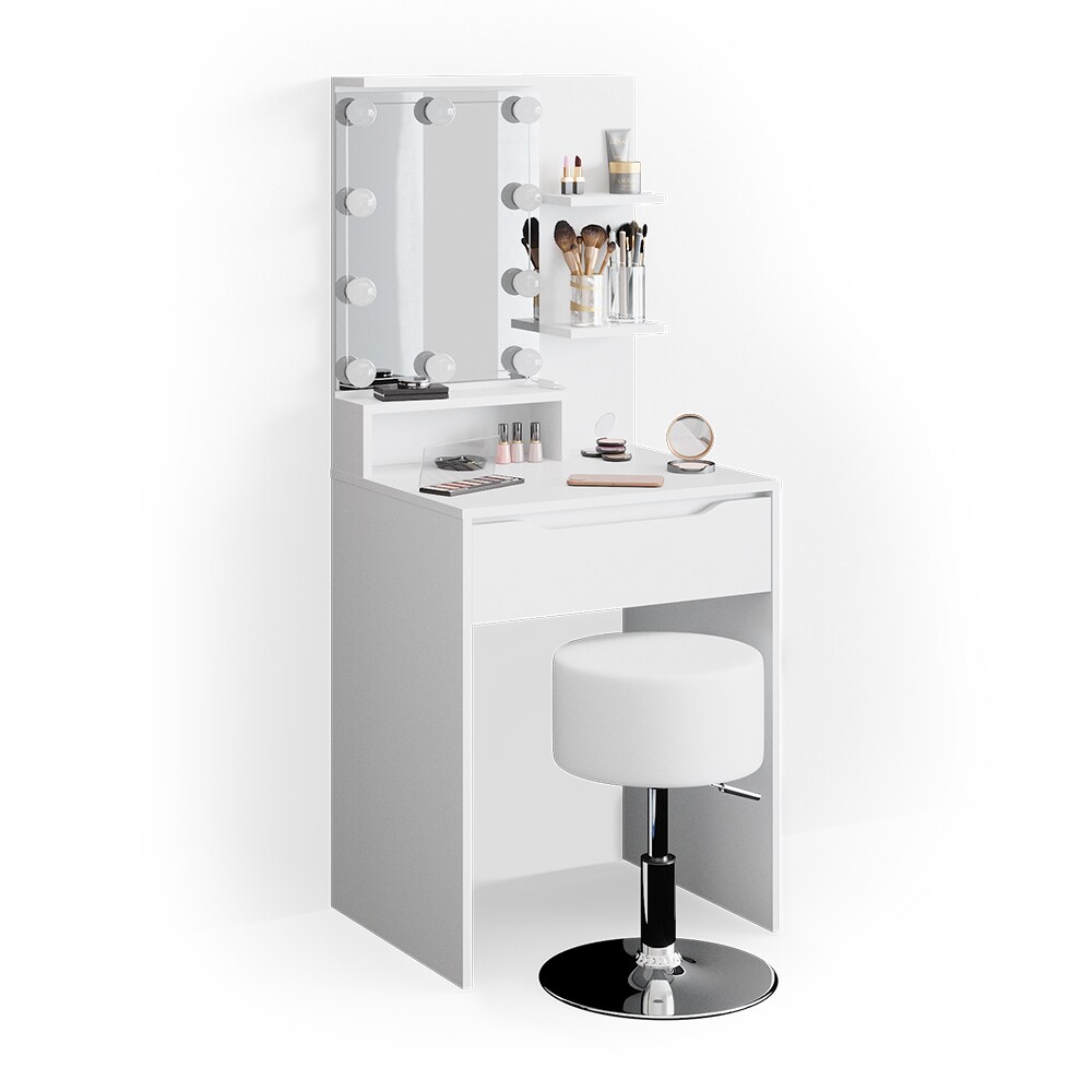 Vicco Schminktisch Frisiertisch Frisierkommode Ruben mit Hocker LED-Beleuchtung