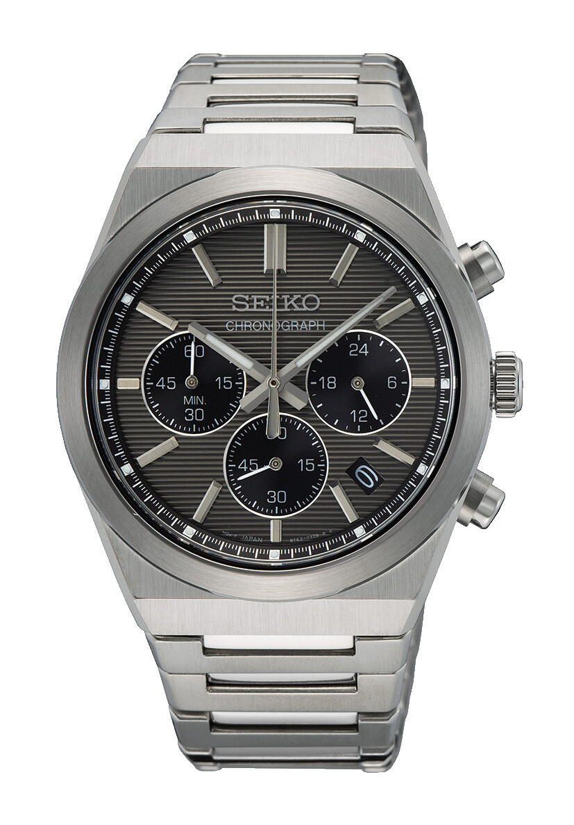 Seiko Sport Quarz Chronograph Grau SSB455P1