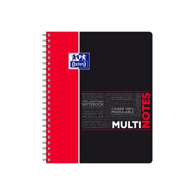 Oxford Etudiants - Cahier Multinotes A4+ (24 x 29,7 cm) - 160 pages - petits carreaux (5x5 mm) - avec 3 intercalaires repositionnables