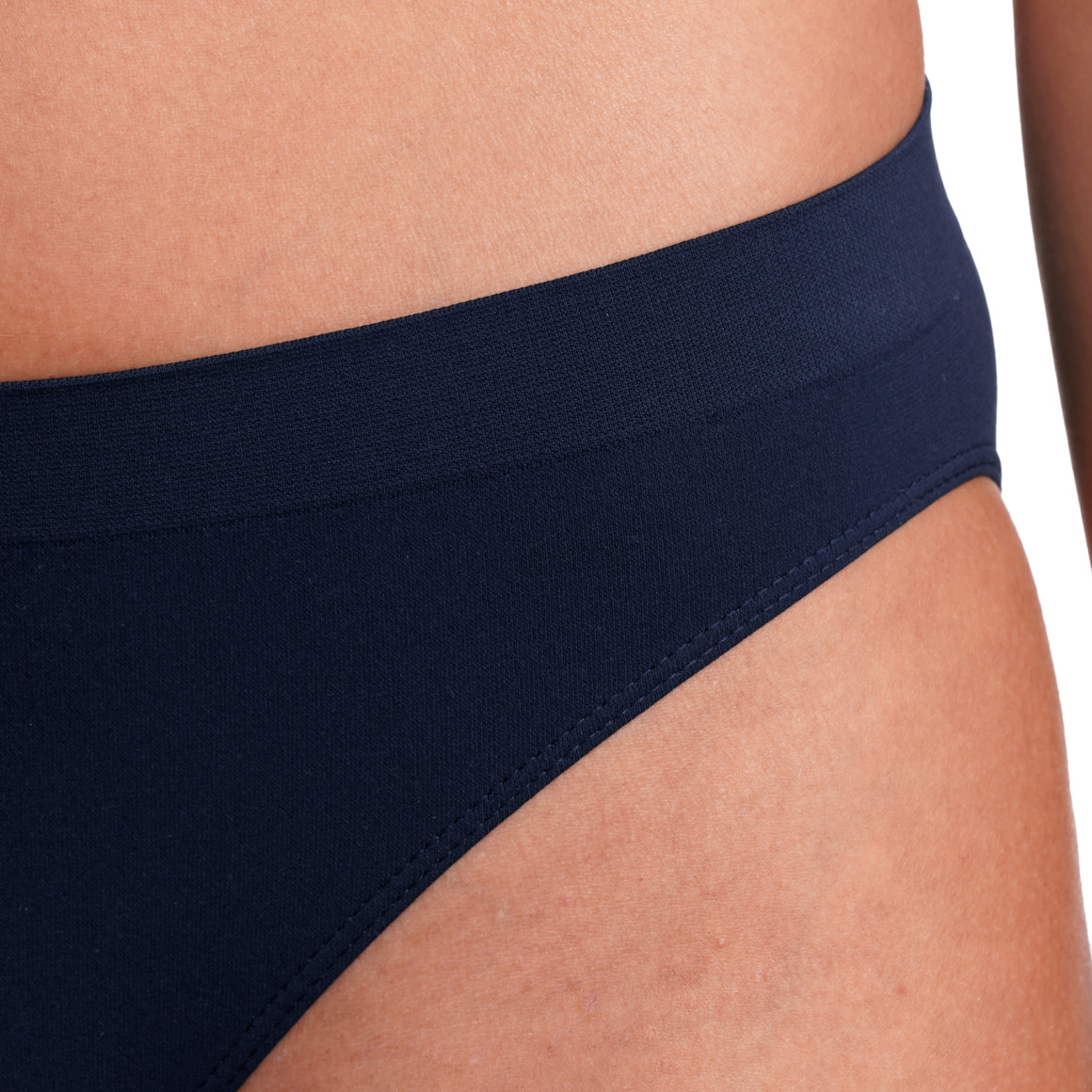 Gina Benotti 3 Damen Slips in Seamless-Qualität hellblau / dunkelblau / blau