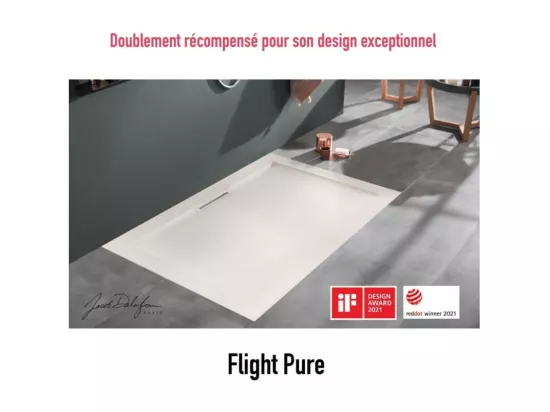 Receveur de douche antidérapant 120 x 90 JACOB DELAFON Flight Pure rectangle blanc