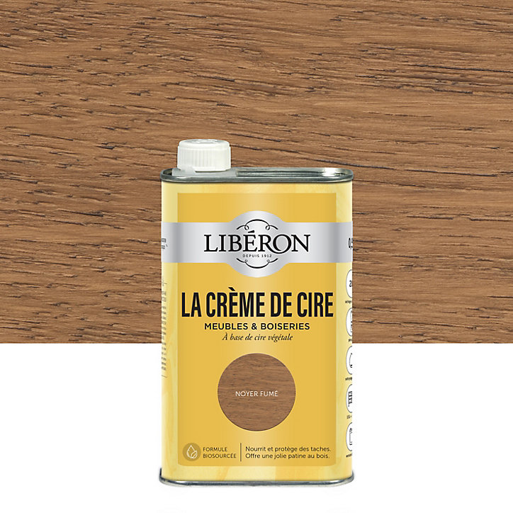 Crème de cire liquide meubles et boiseries Libéron noyer 500ml