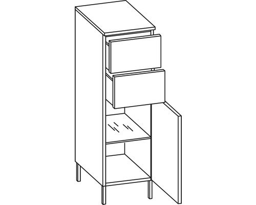 Pelipal Mainz highboard, 30 cm breed, antraciet, gedemonteerd