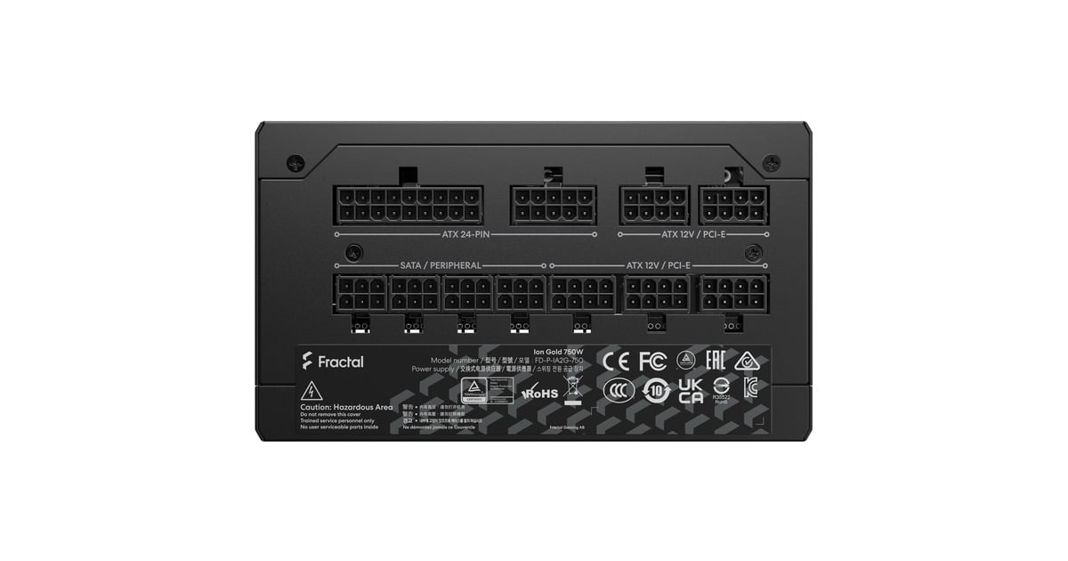 Fractal DesignION Gold 3 modulaire 750 watt voeding   (Zwart, 1x 12V-2x6, 3x PCIe)
