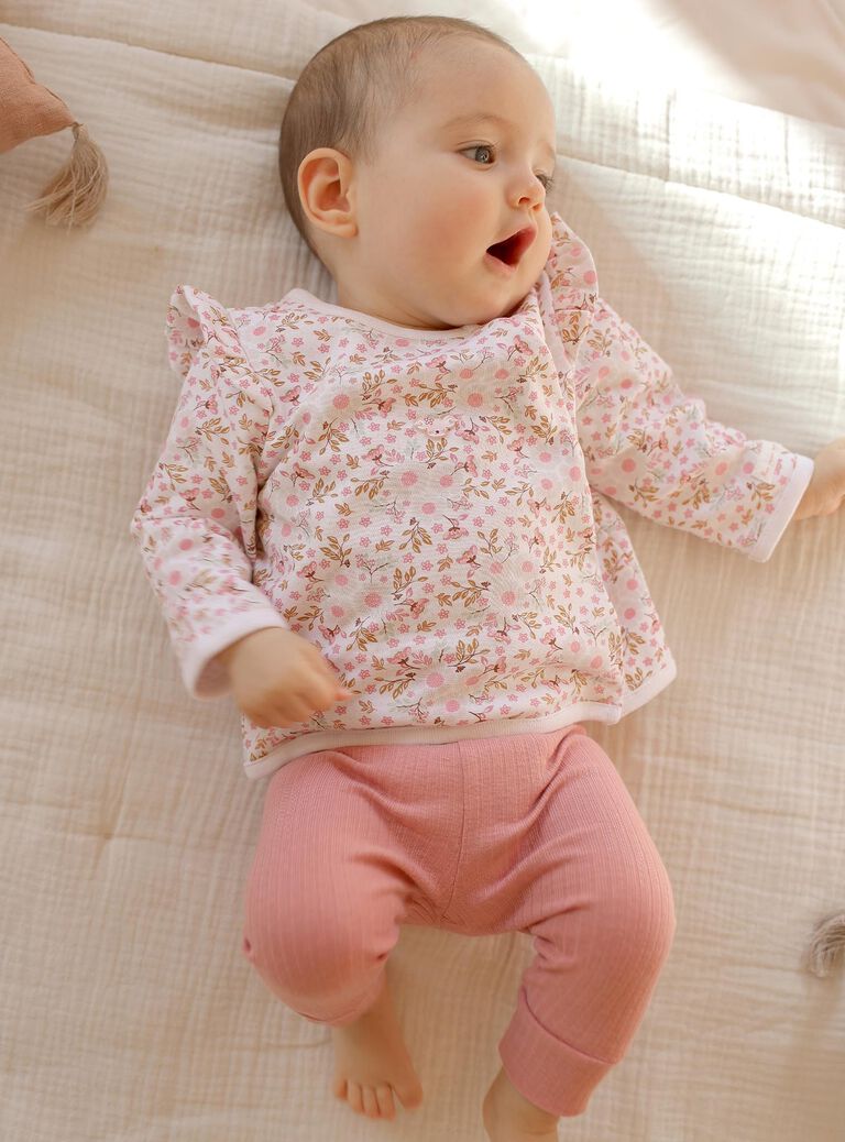 Ensemble sweat, legging et chaussettes écru