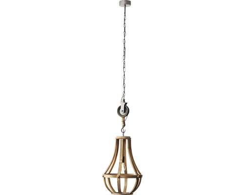 Hanglamp, 1-lichts, Ø 43 cm, zwart/bruin