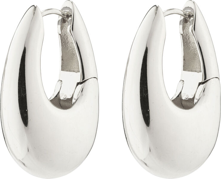 Pilgrim AUTUMN chunky retro hoop earrings silver-plated Sølv