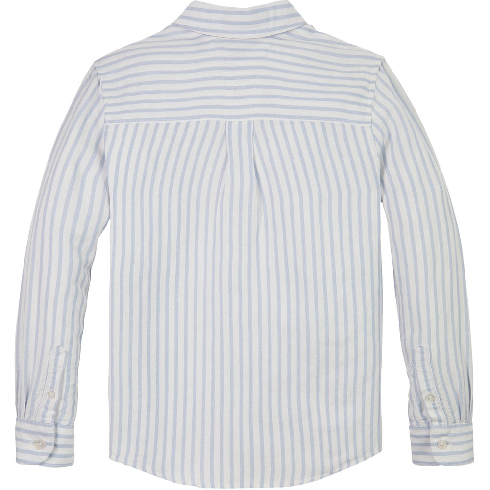 Køb Tommy Hilfiger Breezy Blue Stripe Hør Blend Striped Skjorte LS
