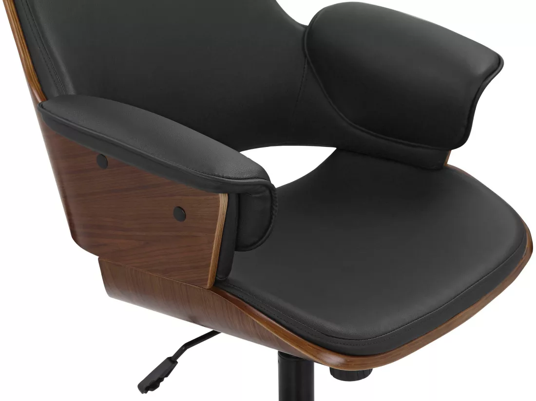 Masao | Chaise de bureau en PU noir