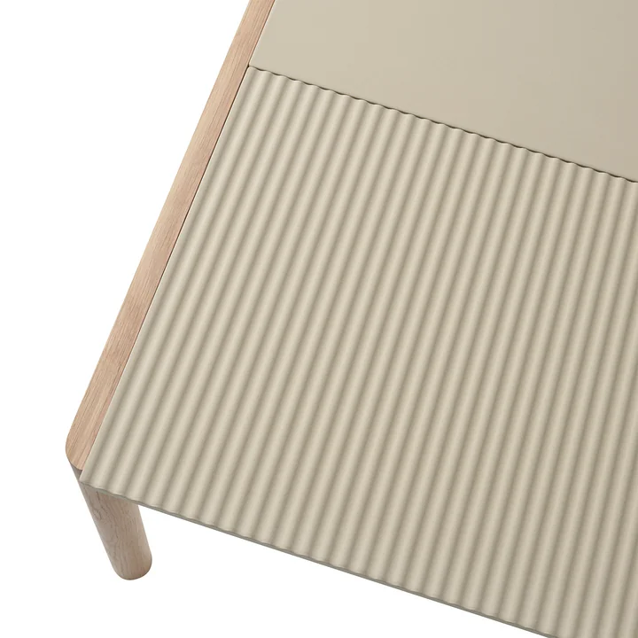 Muuto - Couple Couchtisch, 84 x 40 cm, 1 Wavy, Eiche / taupe