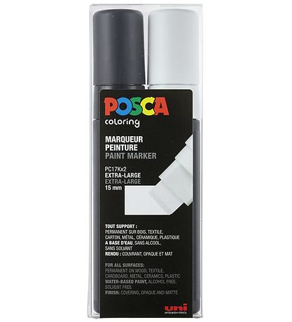 Posca Filzstifte - PC-17K - 2 st. - Schwarz/Weiß