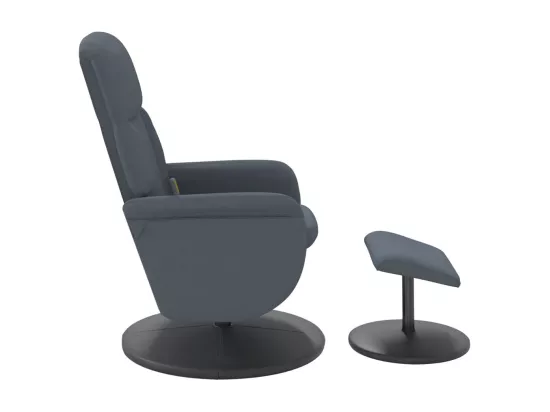Fauteuil de massage inclinable repose-pied gris foncé velours