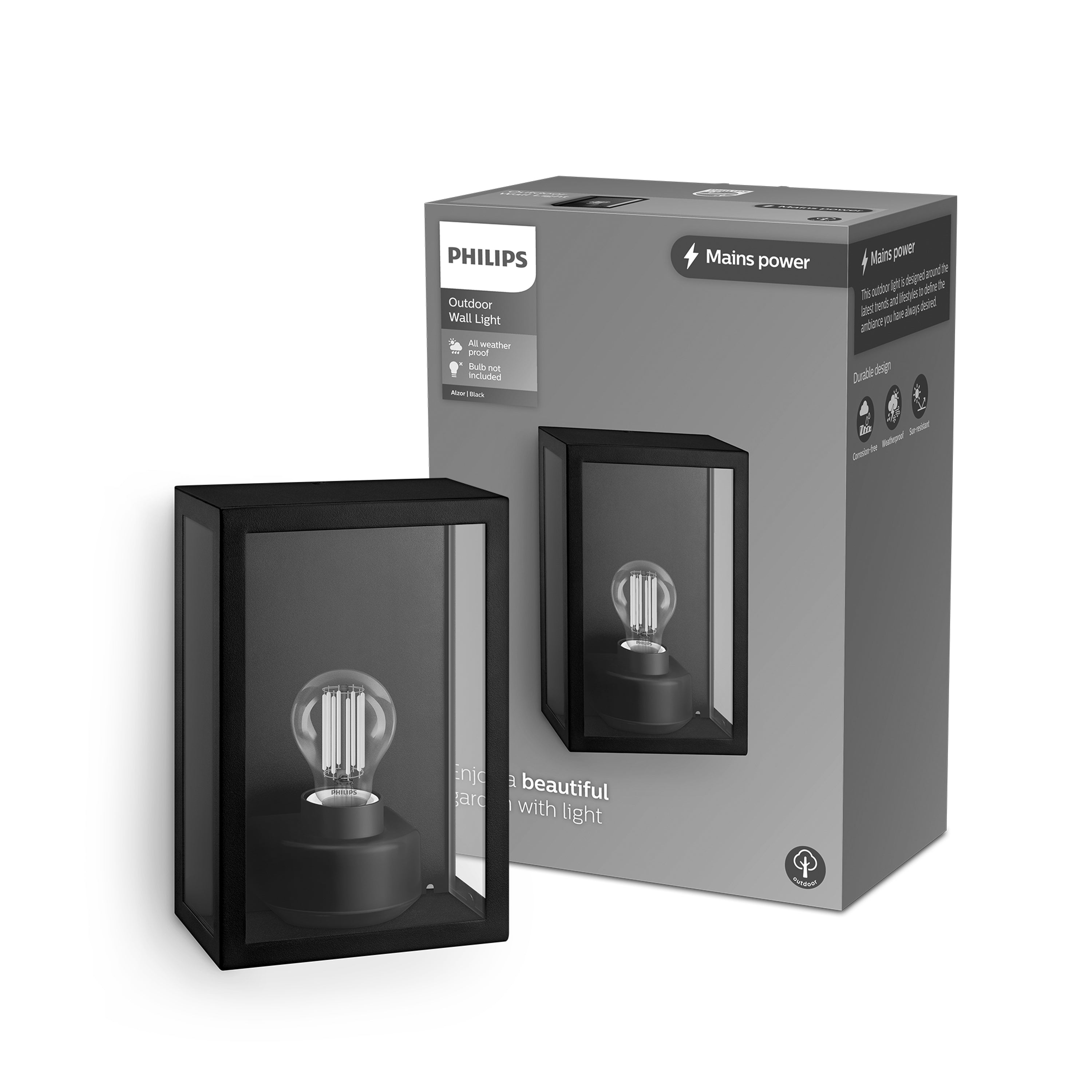 Philips Alzor Wandlamp - Incl. Philips Ultra Efficient LED Lamp E27