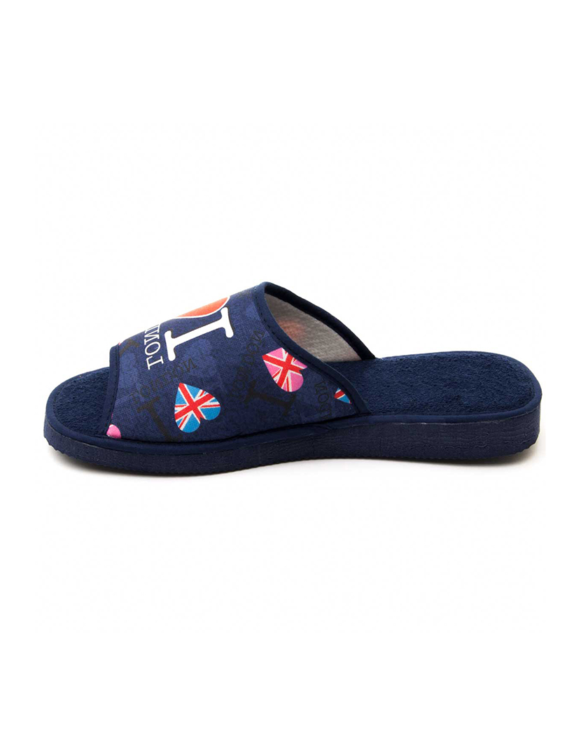 I Love London Slippers Blue