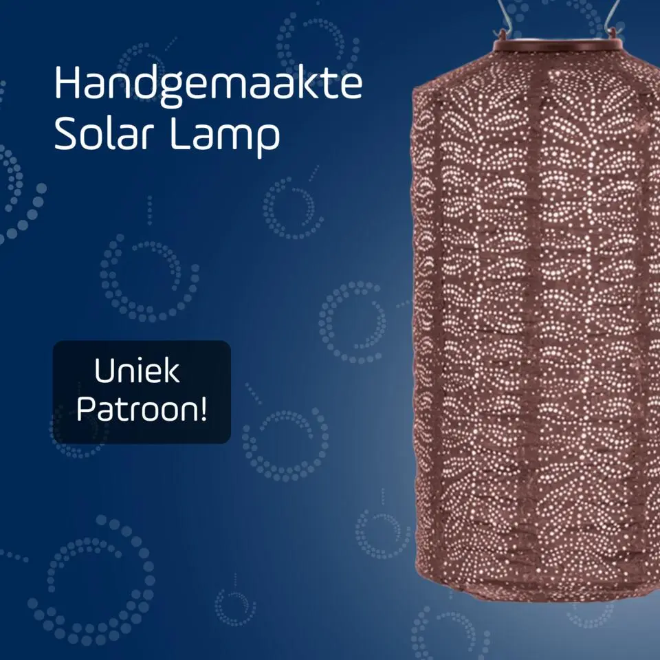 LUMIZ Solar Lampion Folia Cylinder - 18 cm - Plum