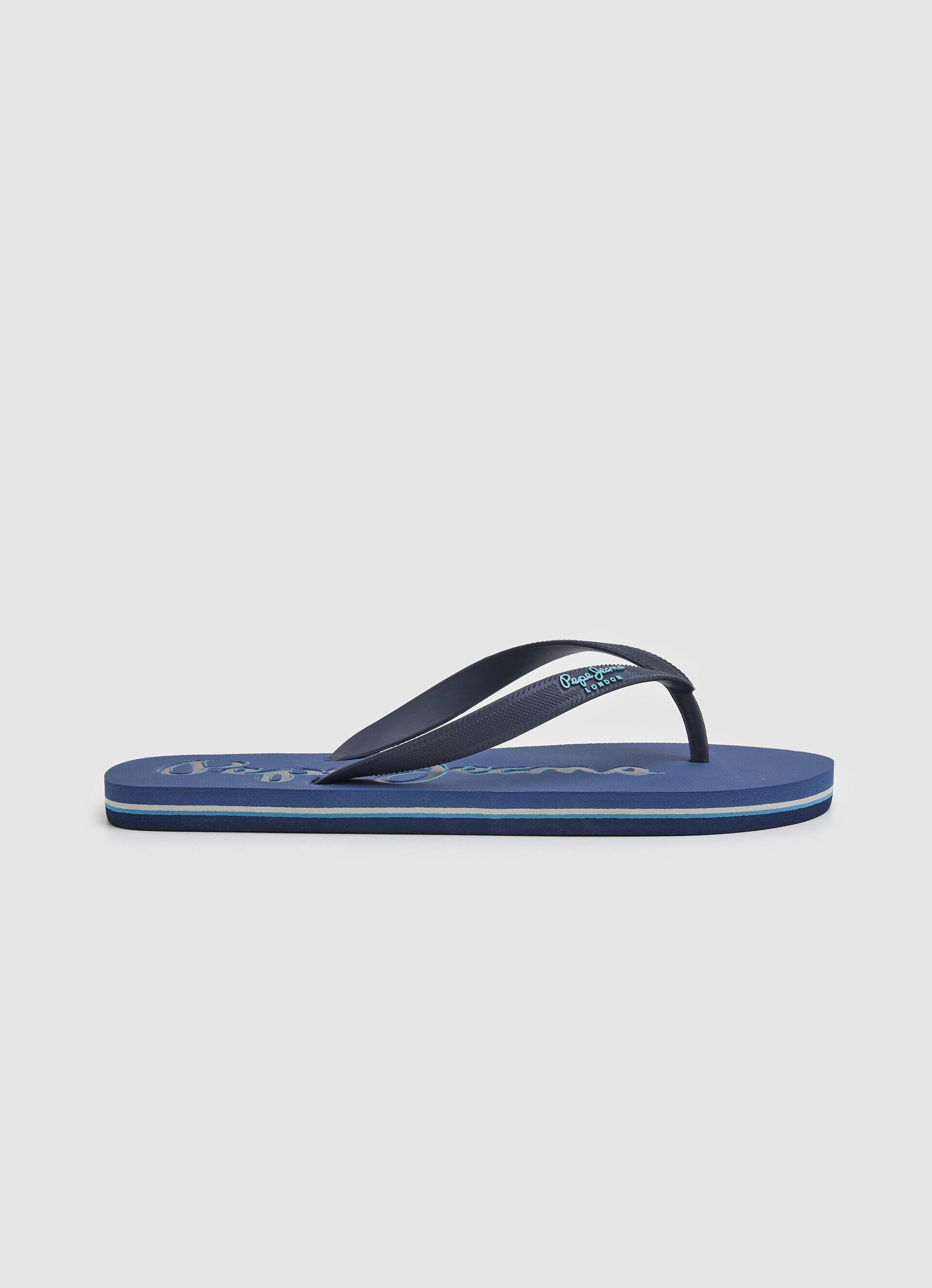 Chinelo com o logotipo da Bay Beach - azul jeans escuro