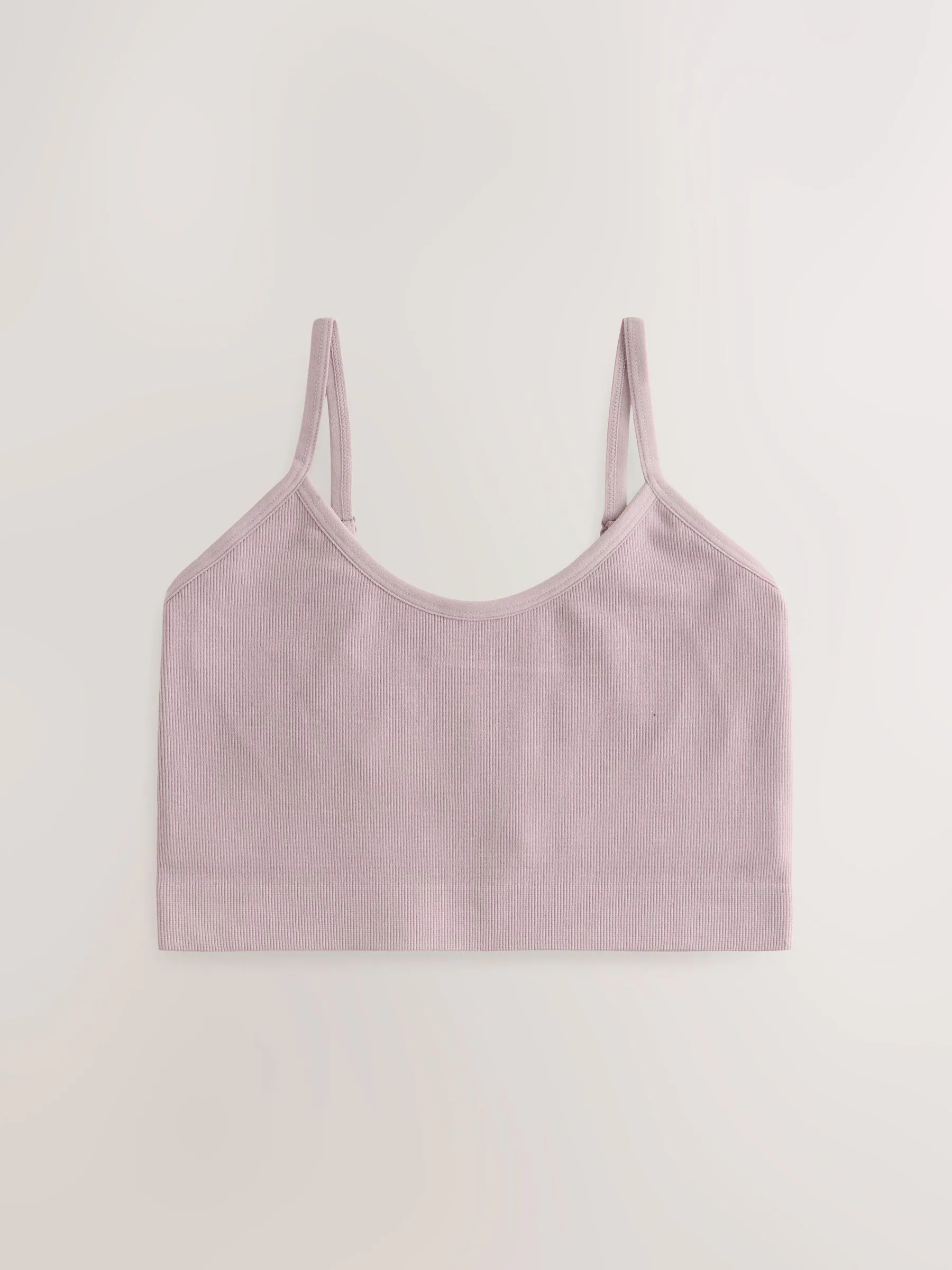 Grijsmarmer / Mauve - Seamless Rib Long Line Bralette 2 Pack