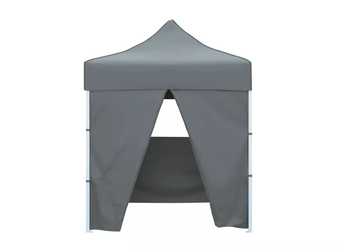 Tente de réception pliable avec 4 parois 2x2 m Acier Anthracite