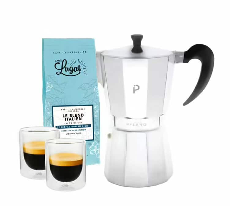 Cafetière italienne - Duna - 12 tasses / 60 cl + offre cadeau - PYLANO
