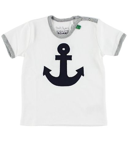 Freds WoRød T-shirt - Hvid m. Anker
