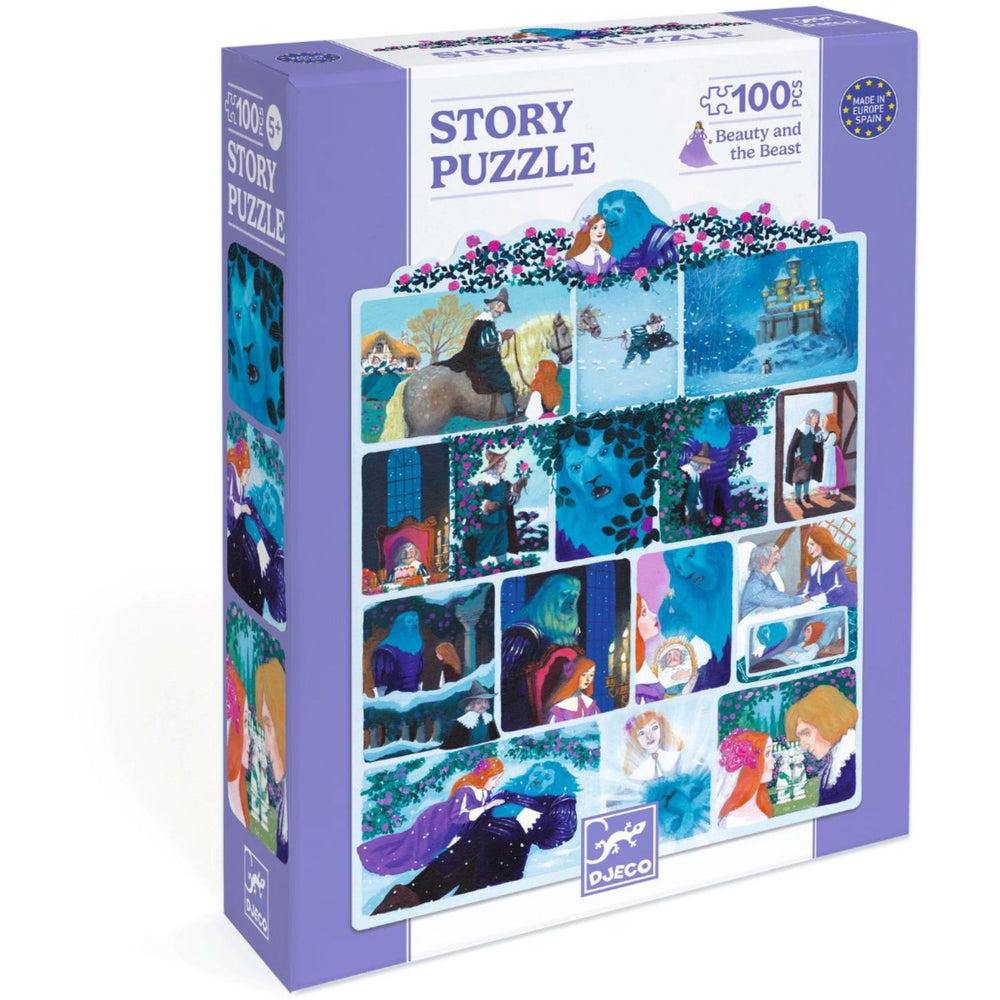 Køb Djeco Story Puzzle, Skønheden og Udyret - 100 Brikker