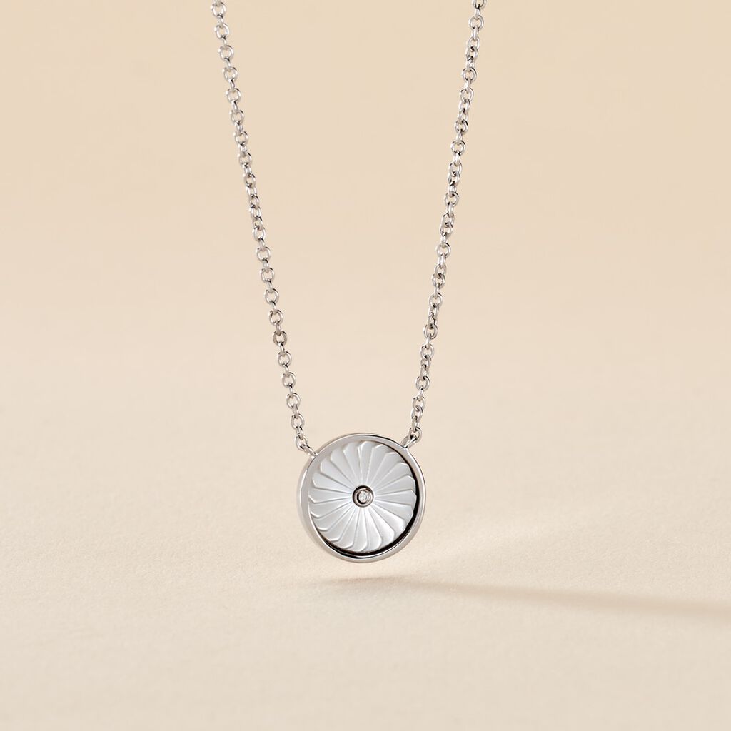 Collier Erina Argent Blanc Nacre Oxyde De Zirconium