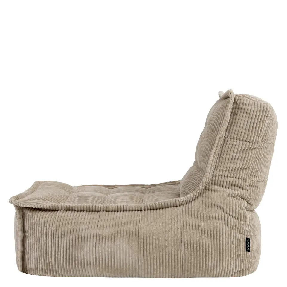 icon - Dolce Lounge Zitzak - Ligstoel - Ribfluweel Fauteuil - Beige