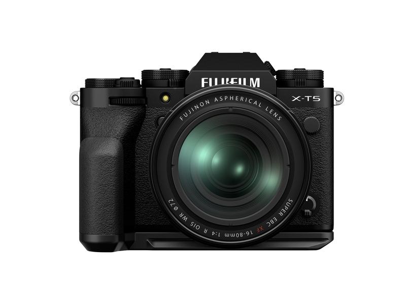 Fujifilm Fotokamera X-T5 Kit XF 16-80 mm Schwarz Spiegellose Systemkamera mit 40.2 Megapixel-Sensor und integriertem Fünf-Achsen-Bildstabilisator