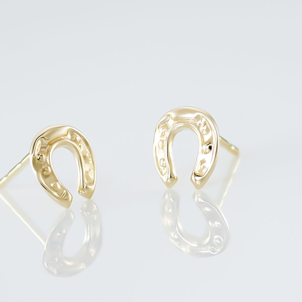 Boucles D'oreilles Puces Freyia Cheval Or Jaune