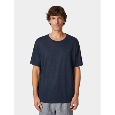 Herren-T-Shirt Leinen, Navy