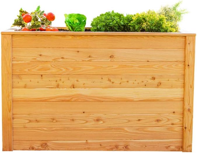 WESTMANN Hochbeet mit Frühbeetaufsatz Klassik Plus 130 | Lärchenholz FSC-Zertifiziert | Aluminiumrahmen | Natur/Silber | 130x65x84cm