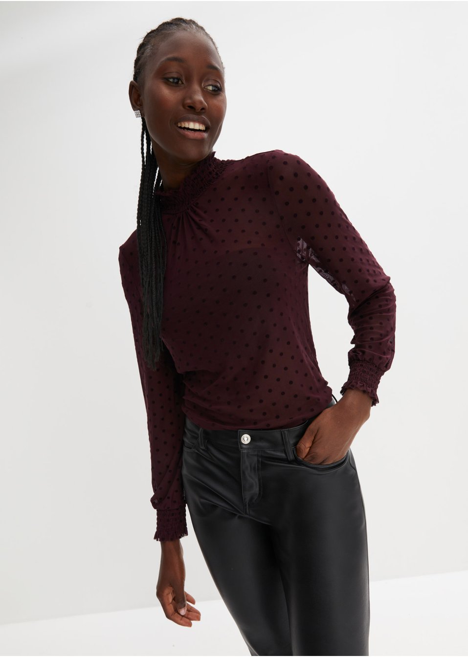 T-shirt en mesh à pois