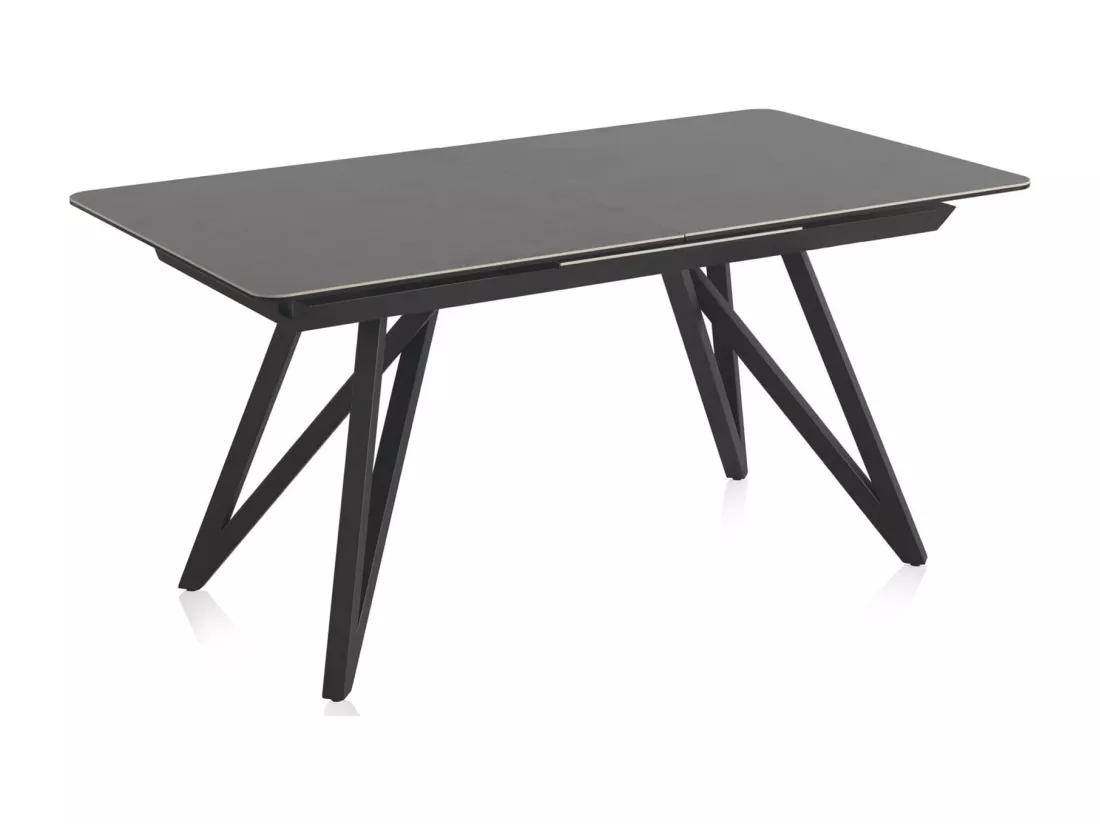 Table à rallonge en céramique grise avec pieds en métal 160/210x91