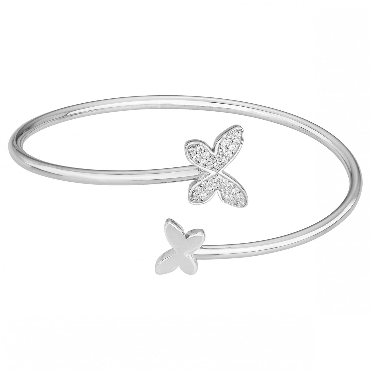 Bracelet rigide en Argent avec oxyde de zirconium blanc