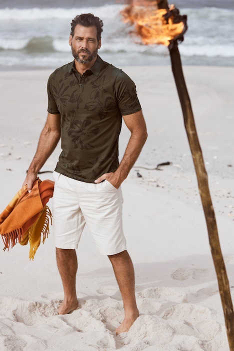 Bermuda, Leinenmix, Elastikbund, Basic Fit