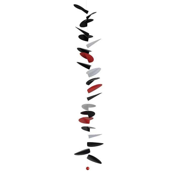 Flensted Mobiles - Turning Leaves Mobil, large, schwarz / weiss / rot
