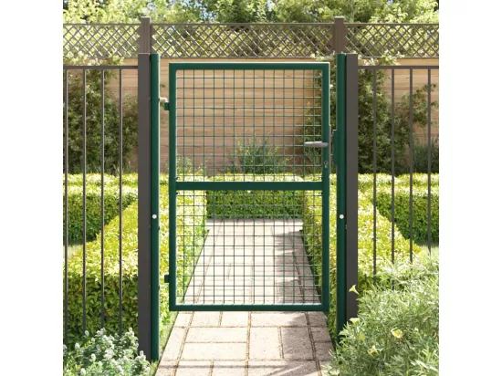 Portail de cl?ture acier 100x125 cm vert