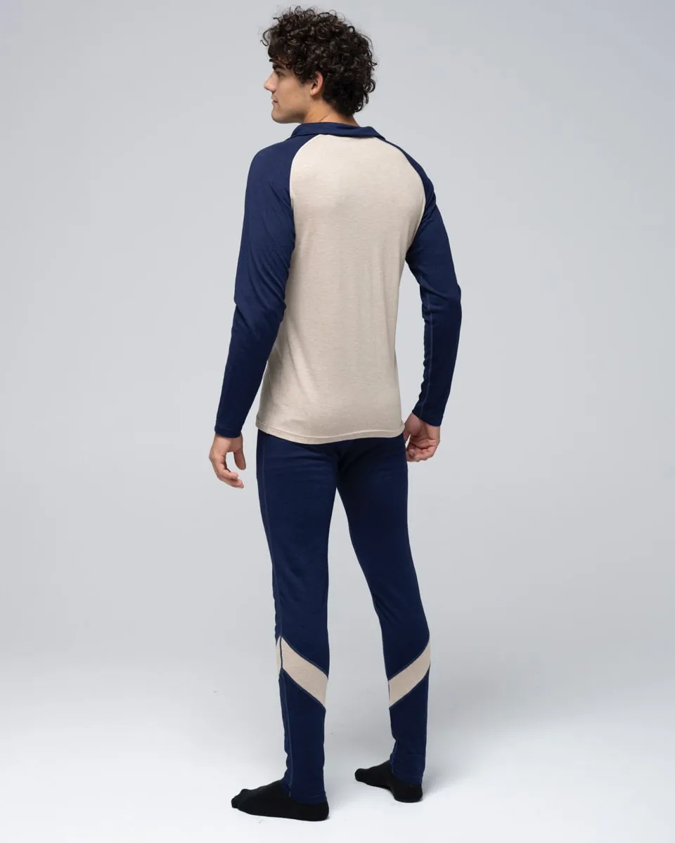 Bula Men's Retro Merino Wool Halfzip Sweater Navy