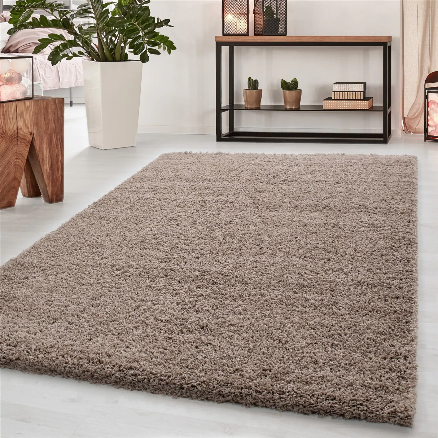 Hochflor Teppich Flauschiger Langflor, Shaggy, Rechteckig, ca. 50 mm Florhöhe