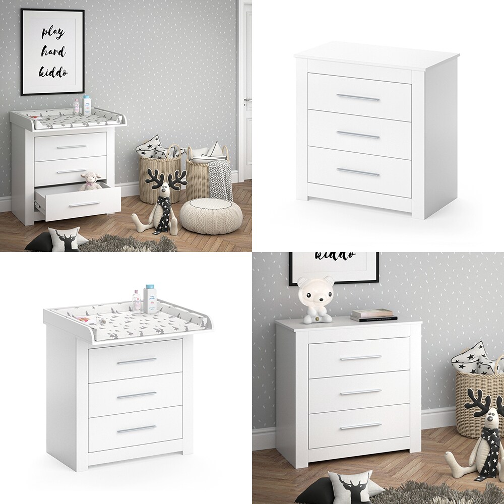 Vicco Wickeltisch MIRO Wickelkommode mit Aufsatz Wickelregal Kommode Schubladen