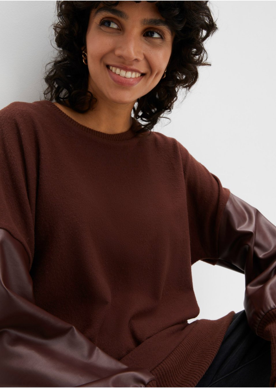 T-shirt en maille avec empiècement manches