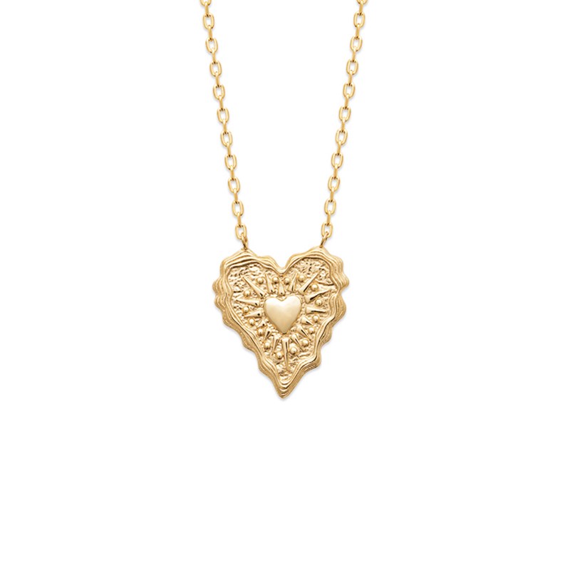 Collier plaqué or jaune ou argent coeur ELISE - Bijoux Privés Discovery