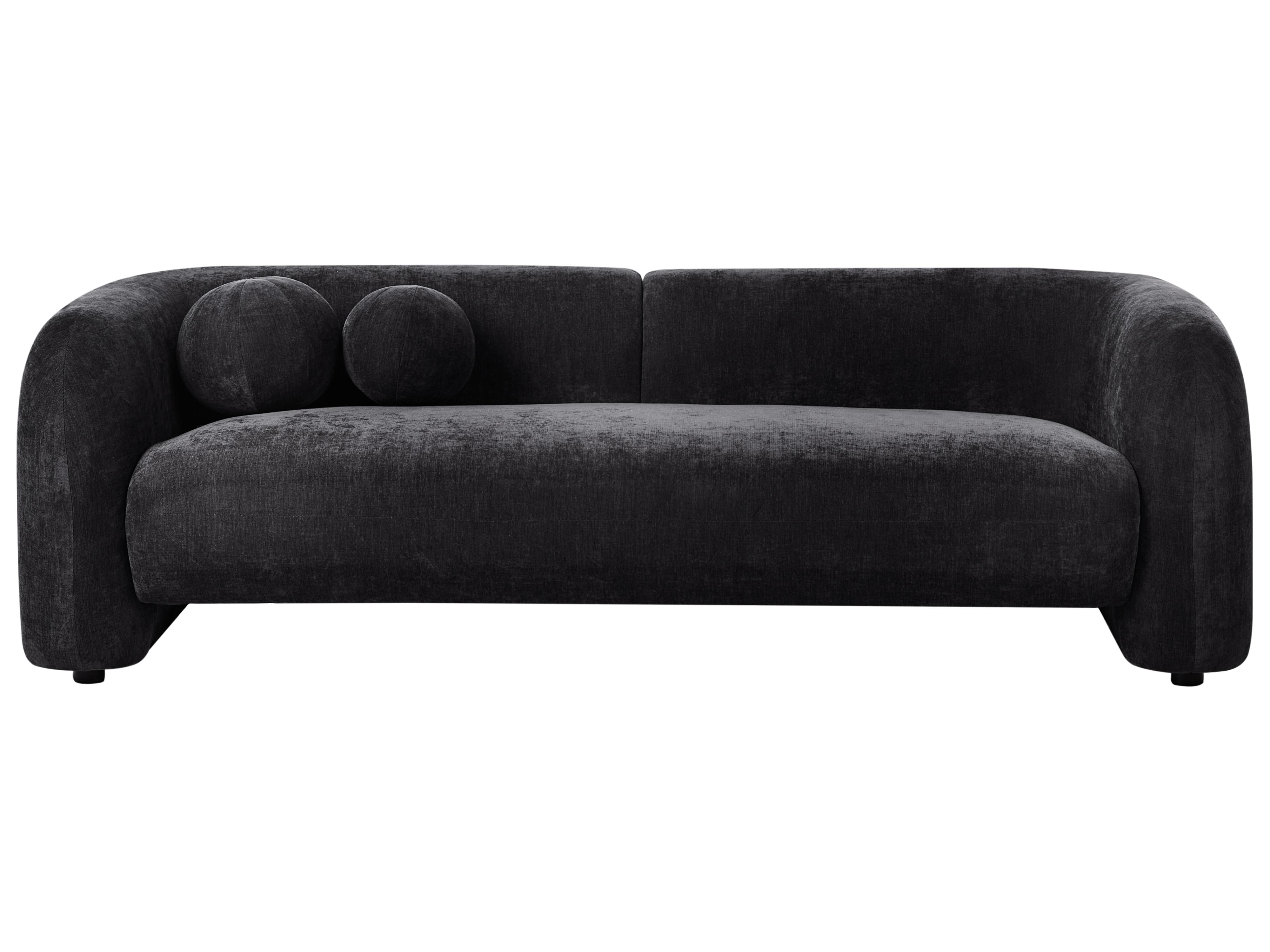 Bank 3-zits LEIREN Chenille Zwart