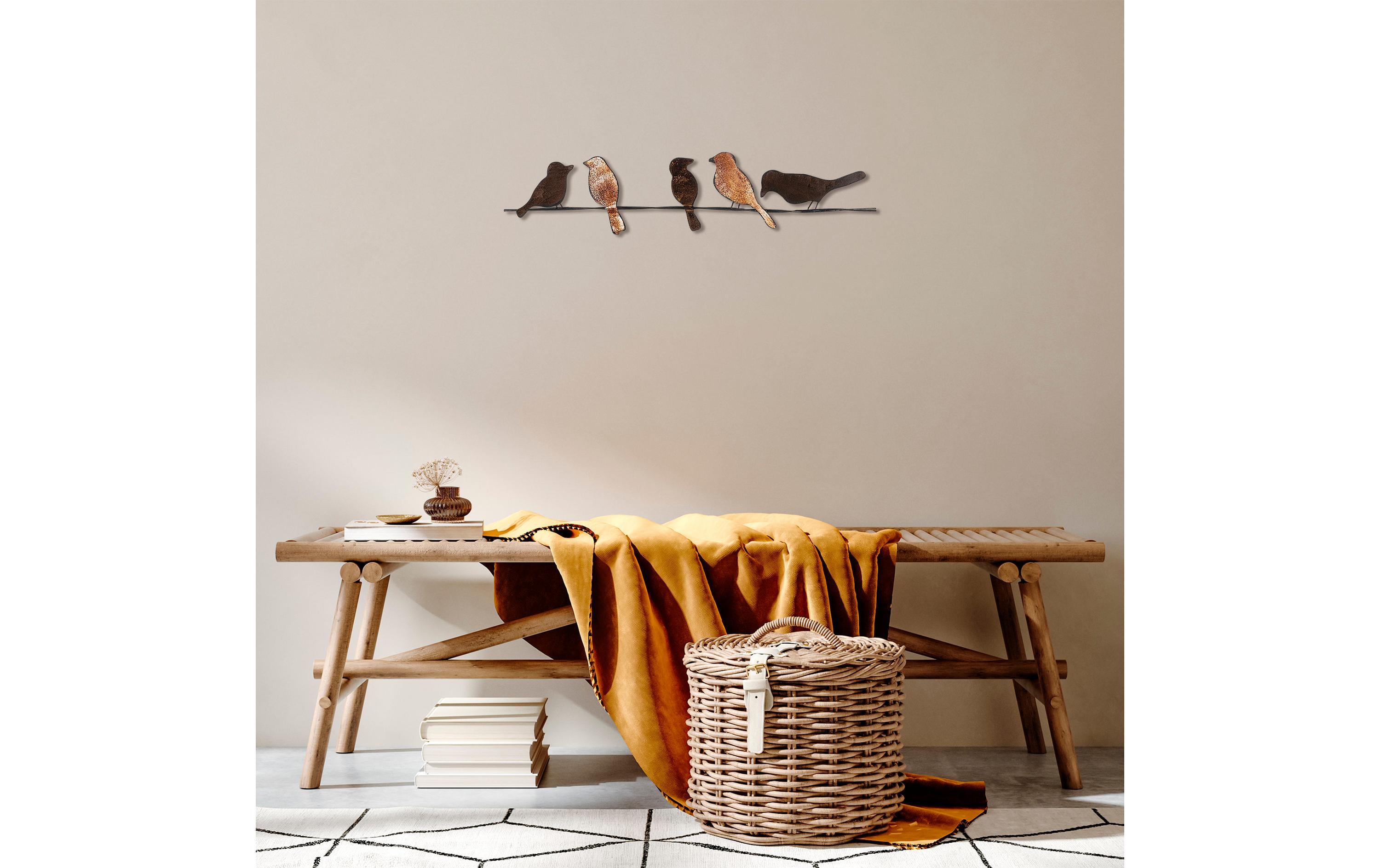 Wanddekoration Birds 81 x 18 cmMetall-Wand-Accessoire
